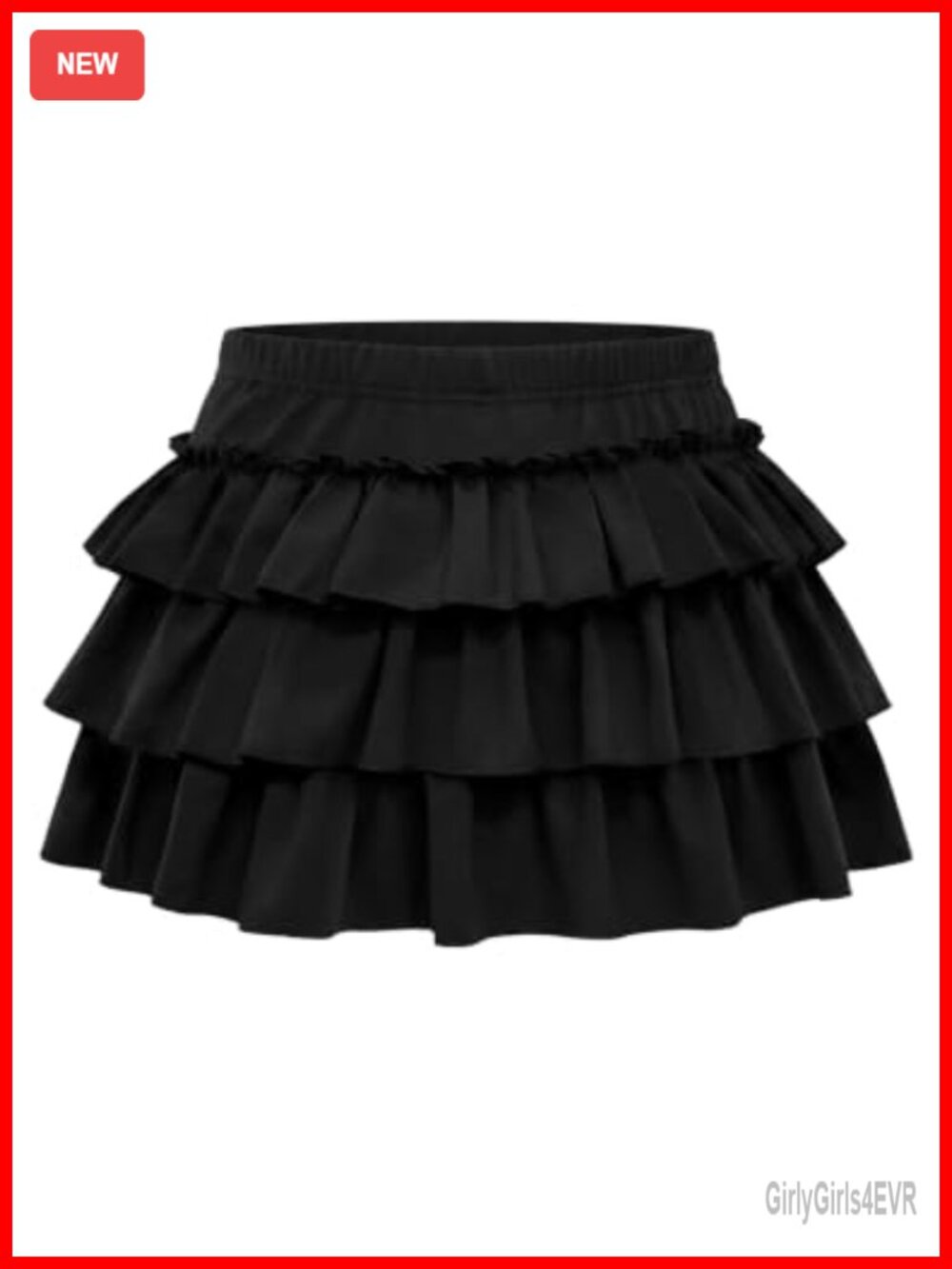 Women's Ruffle Mini Skirt High Waist A-Line Tiered Layered Nylon Spandex